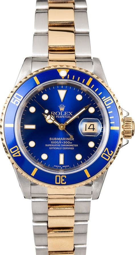 rolex blue gold submariner